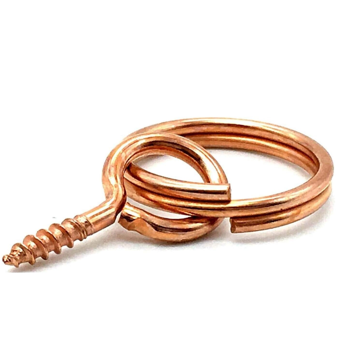 Aretro 6 Pack 15mm Copper Plated Screw in Picture Ring Hangers with Screw Eye and Combined Ring Hooks & Eyes for Hanging Cord Wire