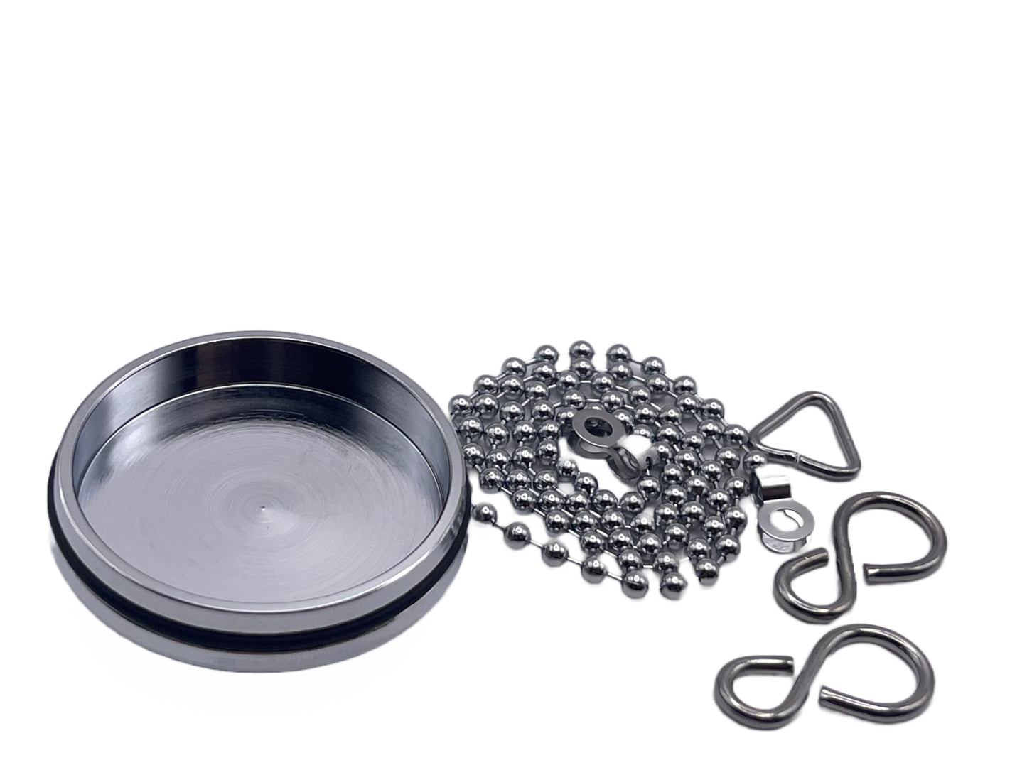 Aretro Polished Chrome Bath Sink Basin Plug Drain Stopper 1 3/4 44 mm with 450mm Chain or 1 1/2' 38mm with Ball Chain Stay Bathroom Toilet Kitchen