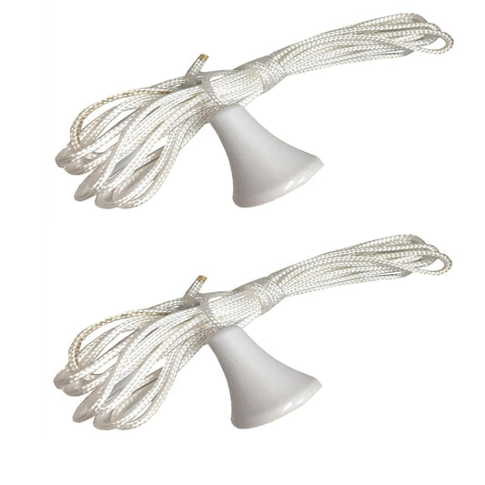 Aretro White Replacement Bathroom Pull Cord for Ceiling Switches 1 Pack of 2 1.5m with Joiner and Plastic Pull End