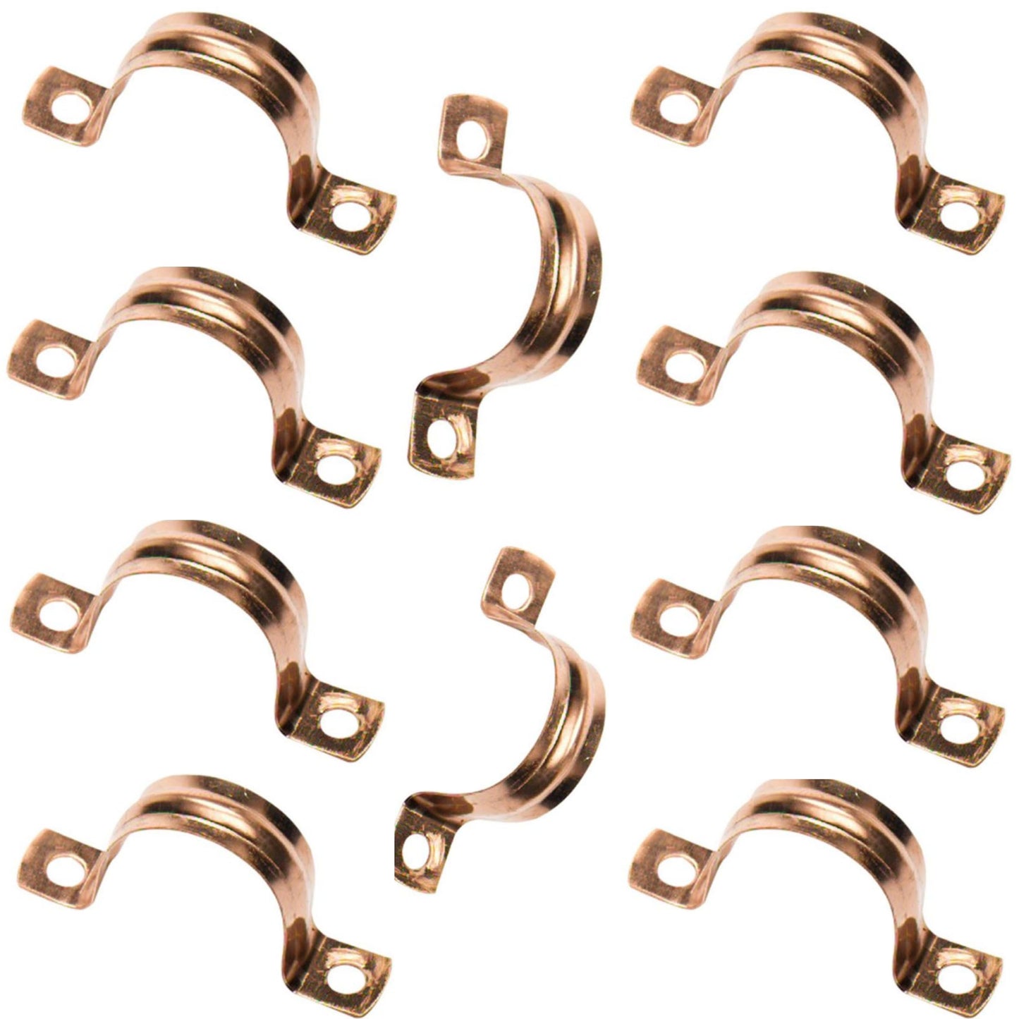 Aretro 15mm Copper Pipe Saddle Clips, Brackets, Pack of 10