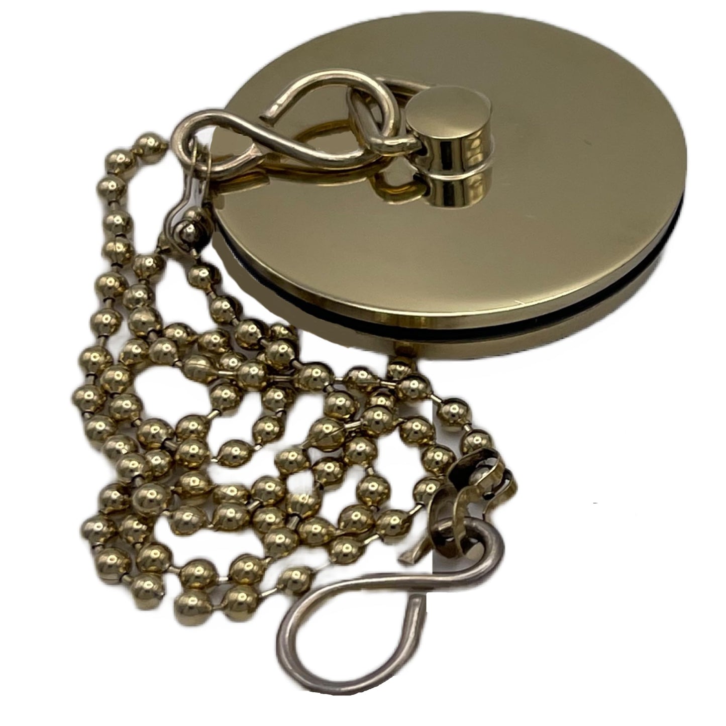 Aretro Gold Effect Polished Brass Bath Plug, Drain Stopper, 45mm 1 3/4' with 450mm Ball Chain, for Bathroom, Toilet, Kitchen (1 3/4 Inch 45mm with 450mm Chain)