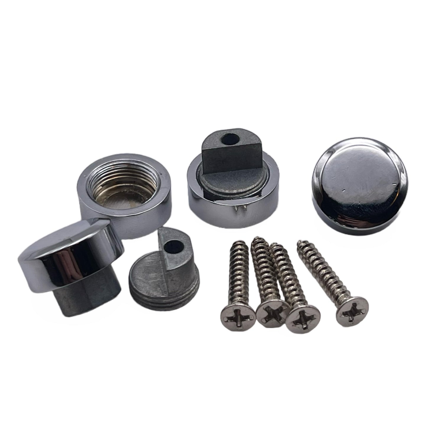 Aretro Designer 20mm Round Mirror Glass Brackets Clamp with Chrome Screw on Cap 1 Pack of 4 Bathrooms, Cloakrooms, Bedrooms (Round 20mm)