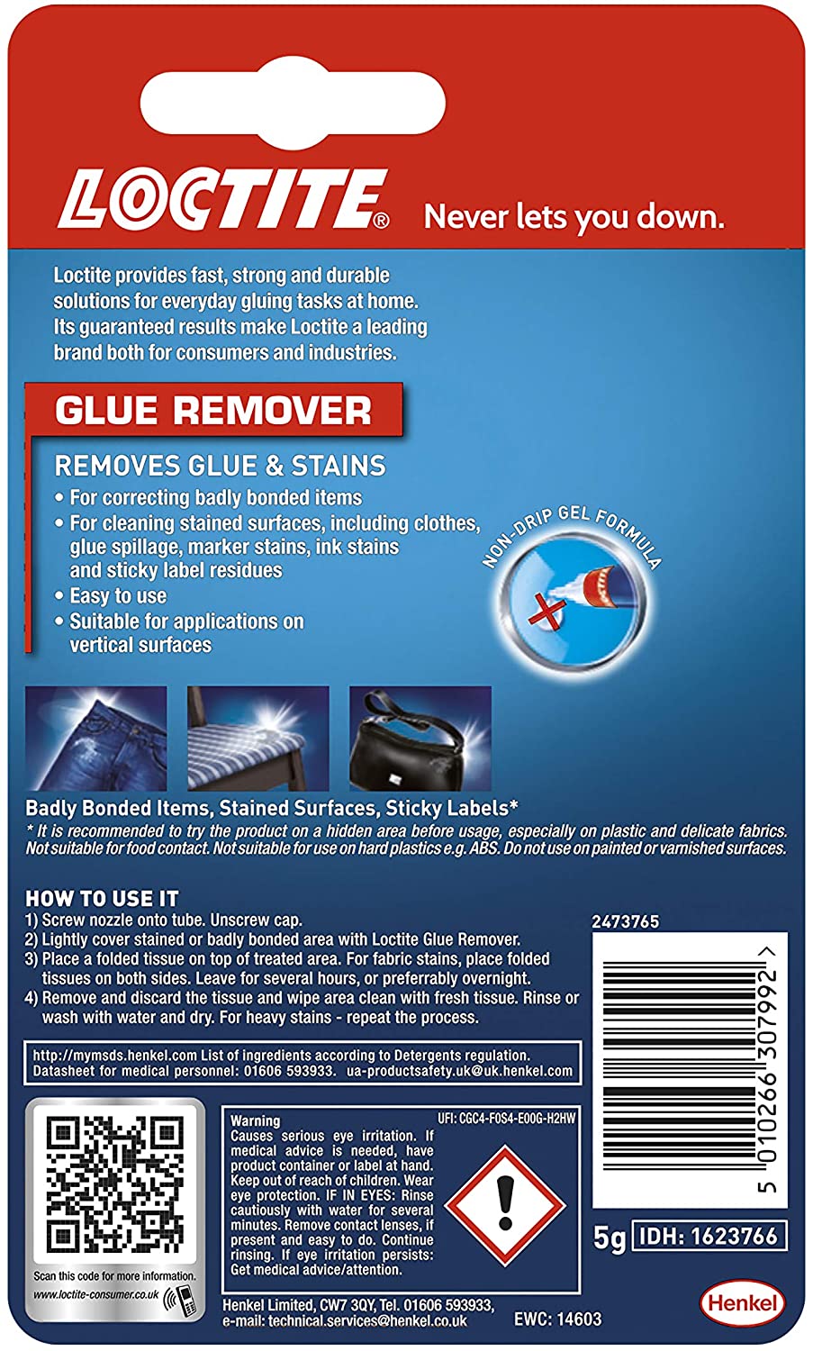Loctite Glue Remover 5g,  Effective Adhesive Remover for Correcting Badly Bonded Items