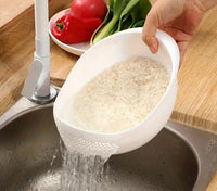 Aretro Rice Washer Strainer Bowl Plastic Colander