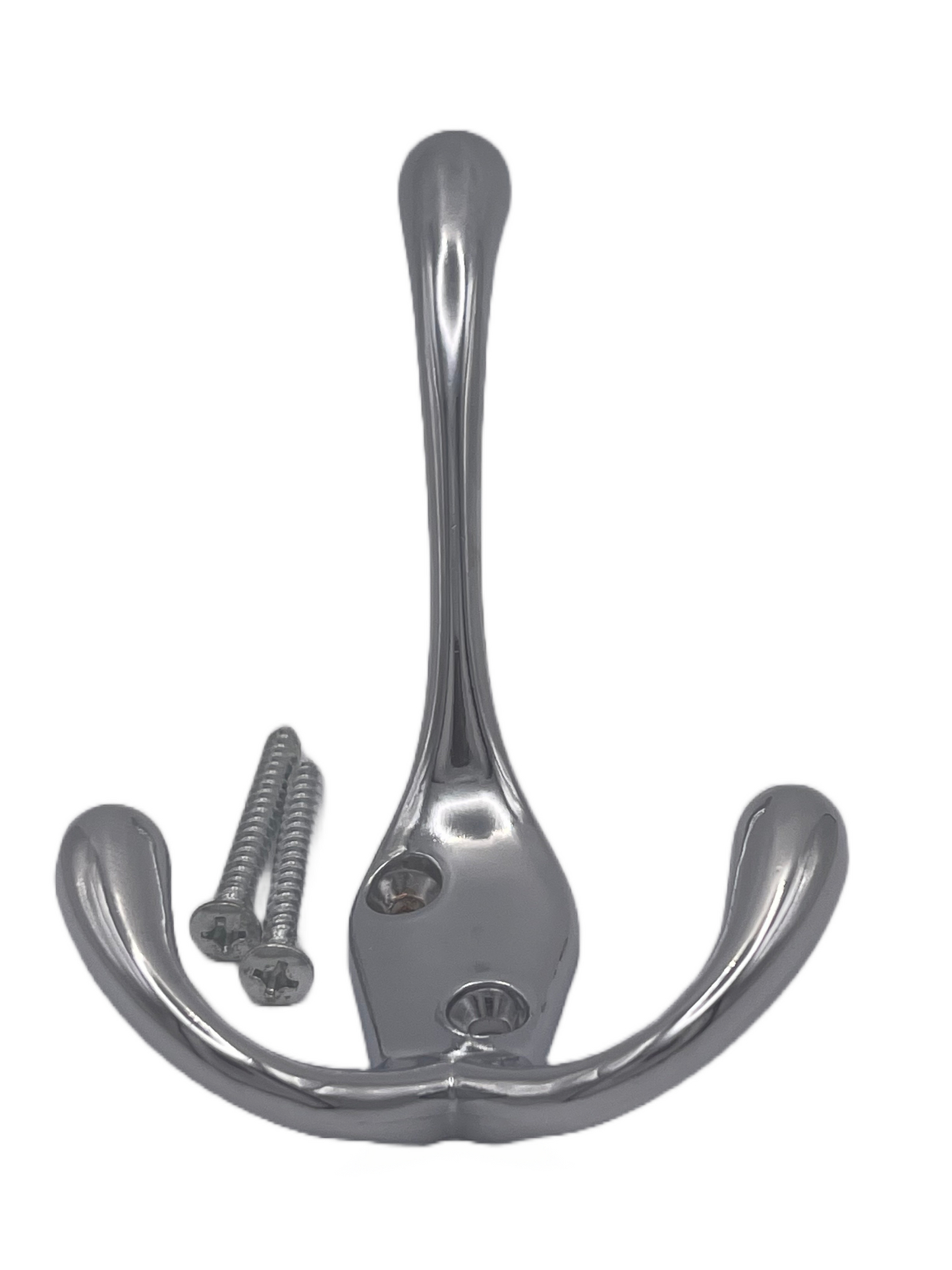 Aretro Heavy Duty Chrome Three Prong Chrome Triple Back of Door Wall Hat Coat Robe Hanger Hook with Screws