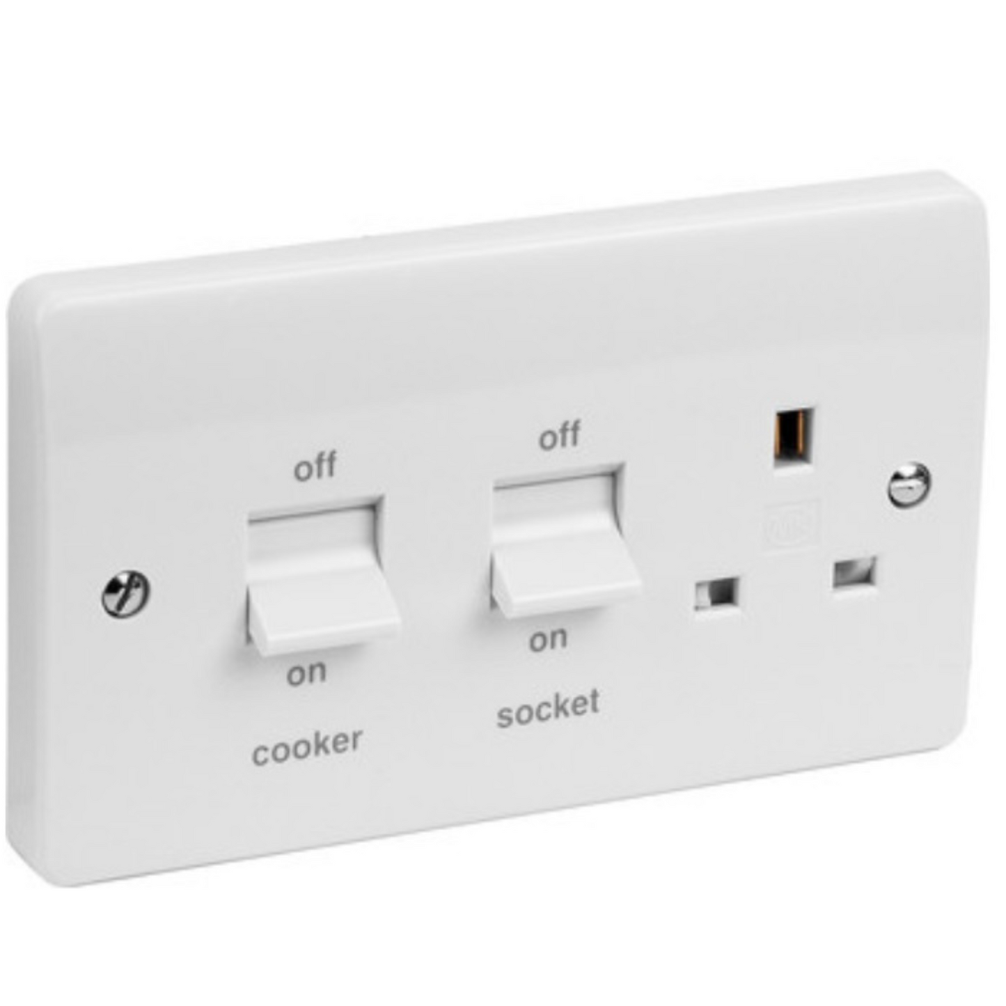 MK K5060 Double Pole Cooker Switch with Socket