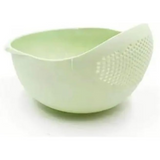 Aretro Rice Washer Strainer Bowl Plastic Colander, Rice Wash Bowl White Pink Blue Green
