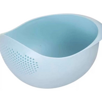 Aretro Rice Washer Strainer Bowl Plastic Colander, Rice Wash Bowl White Pink Blue Green