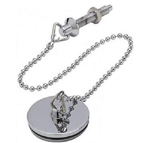 1 1/2 38mm Chrome Universal Basin Plug with Ball Chain & Stay