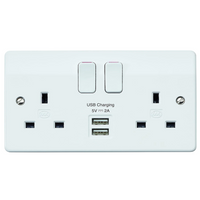 MK K2744 2 amp  2 port USB Charging Double Socket