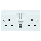 MK K2744 2 amp  2 port USB Charging Double Socket