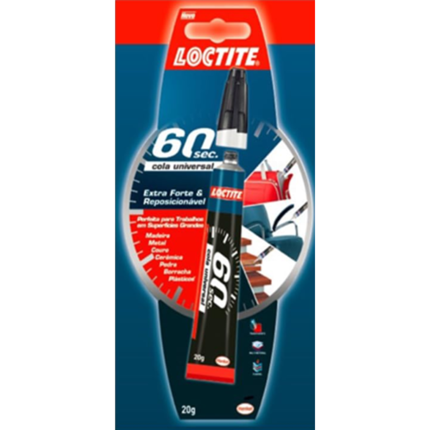 Loctite 2097695 60 Seconds Universal Glue/Fast and Repositionable/Ideal for Larger Surfaces and Non-Porous Materials / 1 Pack (1 x 20g)