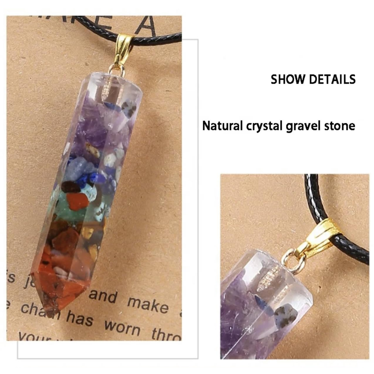 Aretro Make A Wish Hexagon Column Seven Healing Chakra Crystal Pendant Necklace Put on this jewelleryand make a wish. When the chain has worn through, legend says your wish will come true.