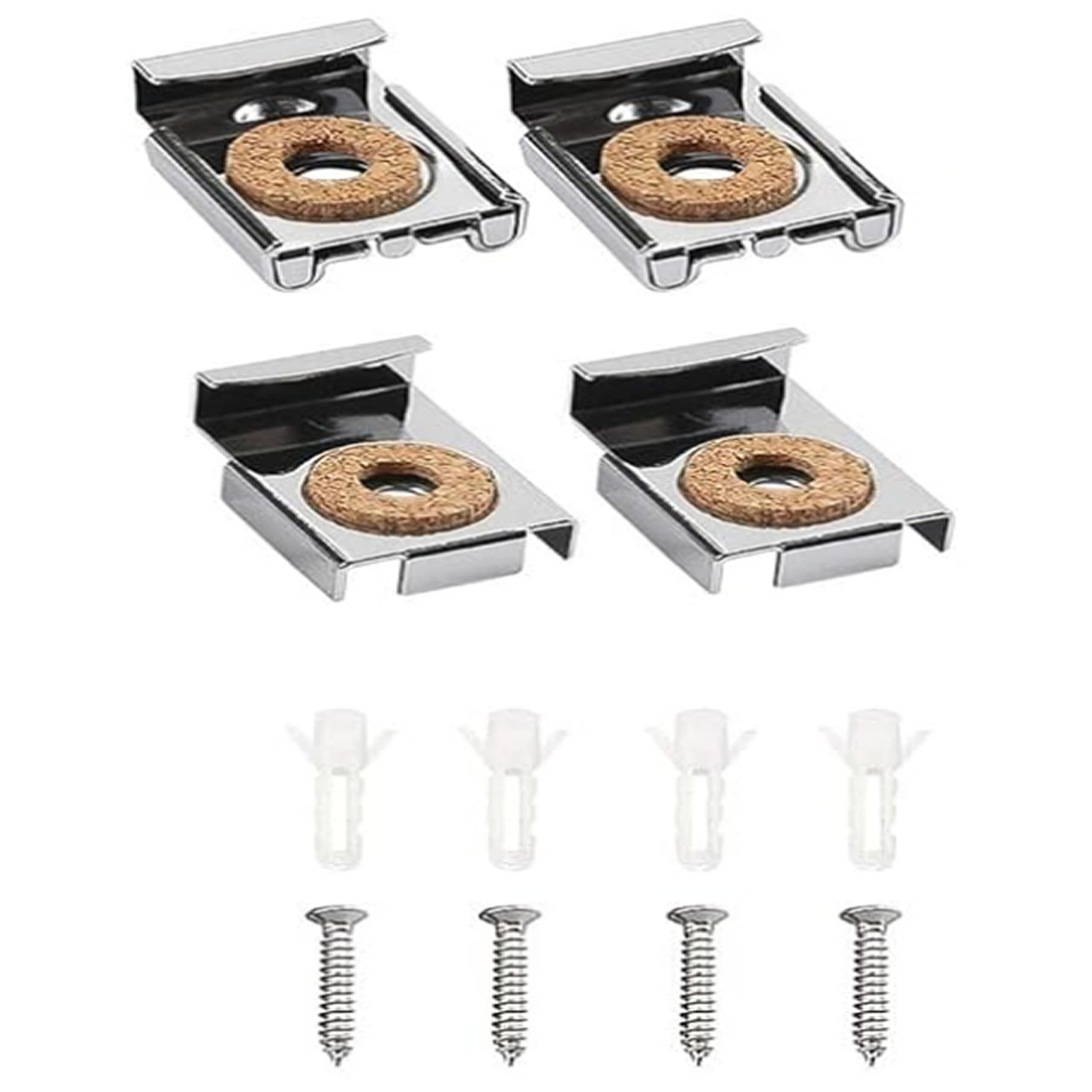 Aretro Chrome Frameless Metal Spring Loaded Mirror Clips Glass Wall Hanging Bathroom Toilet Fixing Kit Hanger with Fittings