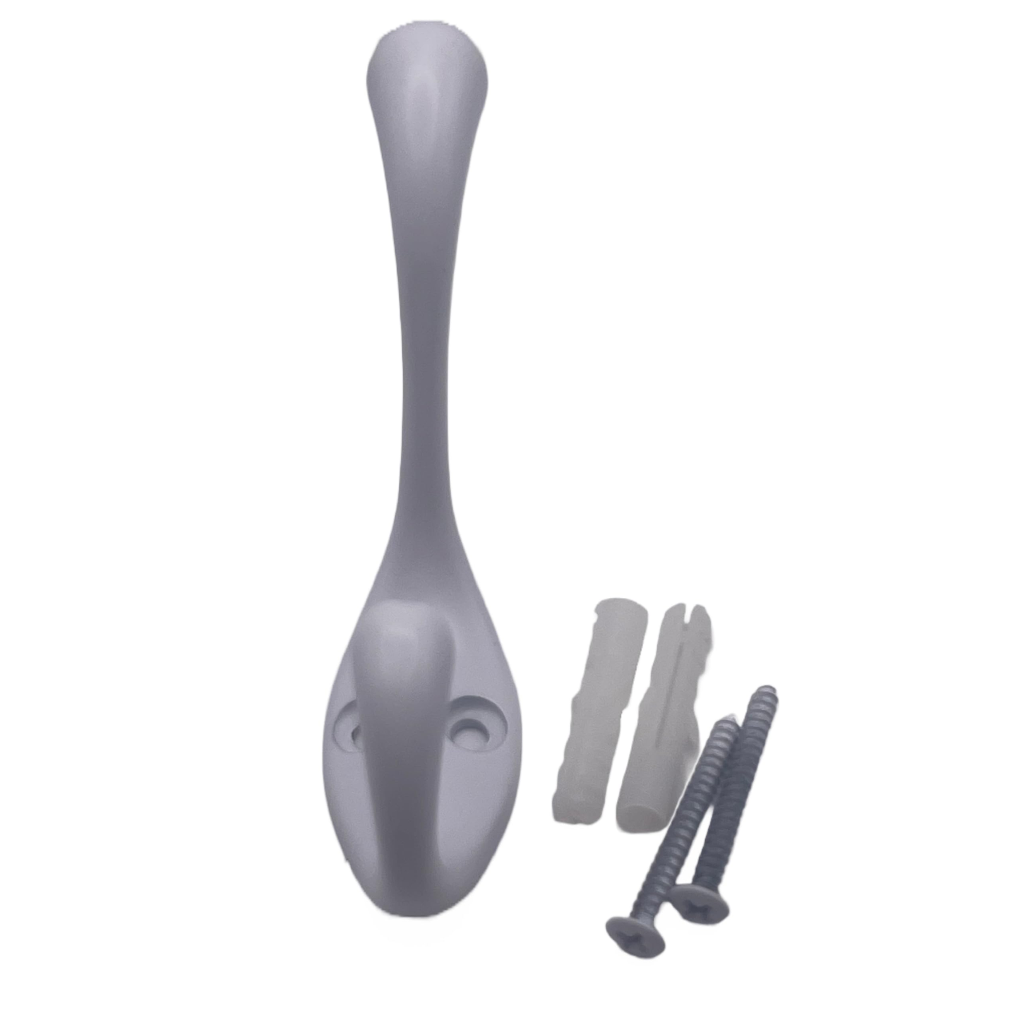 Aretro Heavy Duty White Double Hat & Coat Bath Robe Hook Hanger 90mm Holds 7.5kg Back of Door Wall Hook 1 Pack of 1