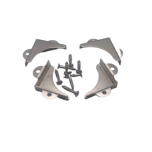 Aretro Nickel Plated Picture Mirror Corner Brackets with Screws Decorative Hanging Whilst Protecting Corners 1 Pack of 4