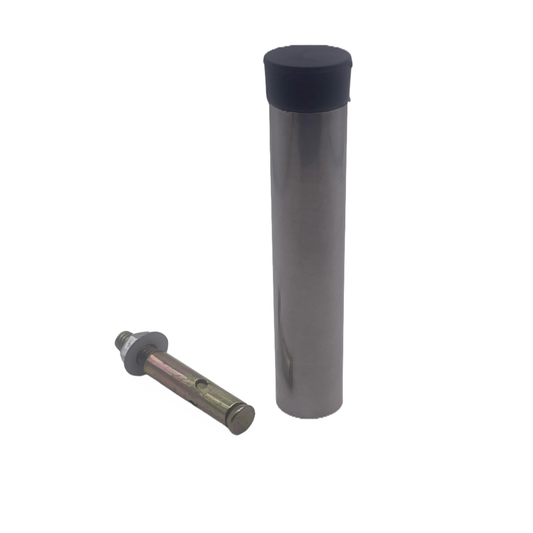 Aretro Polished Chrome 85mm Projection Door Stop Stopper Flanged Bumper Rubber Buffer Wall Skirting Board Mounted 1 Pack of 1 (85mm Straight)