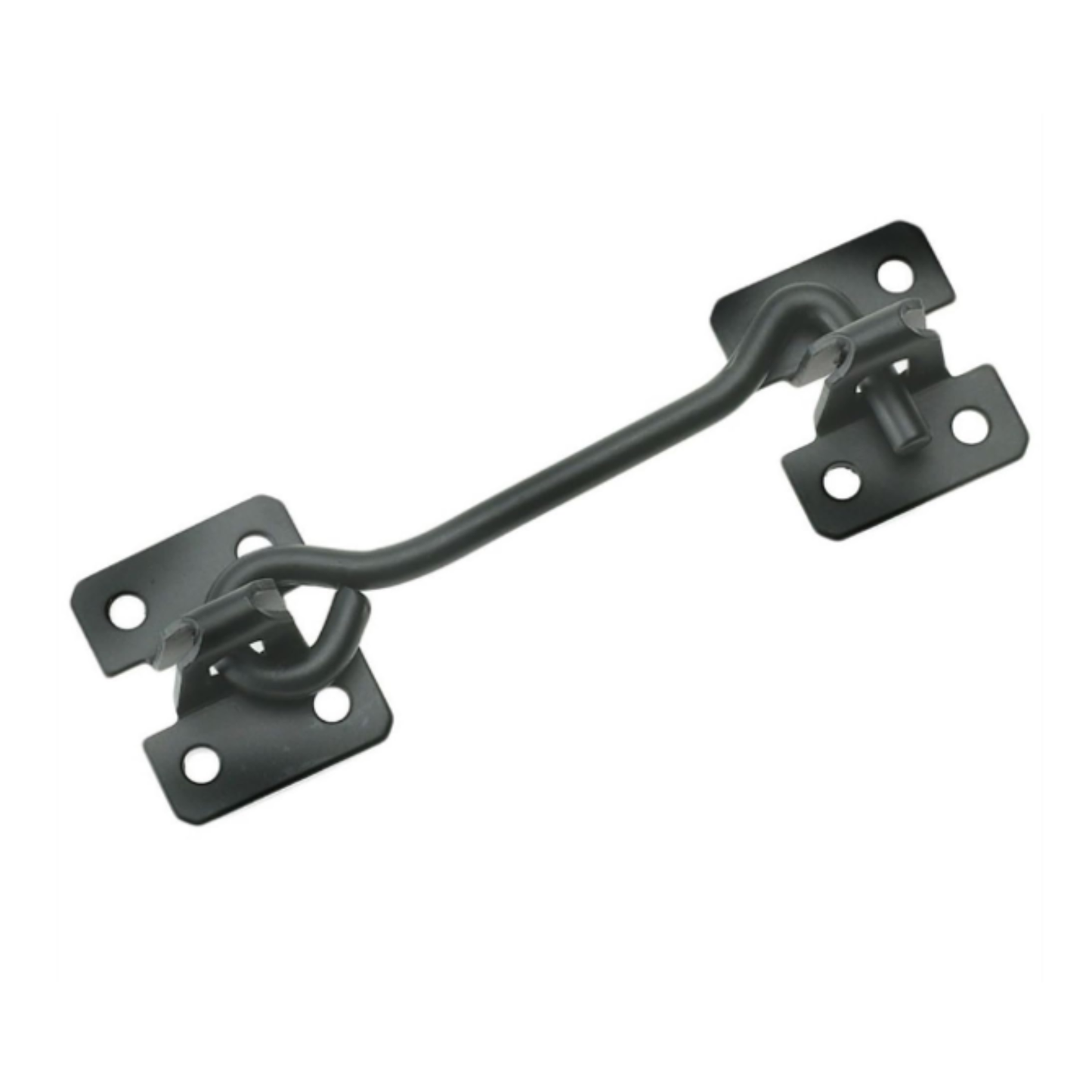Aretro Wire Cabin Hooks, Black and Zinc Plated, 75-200mm, Weather Resistant Gate and Door Securing Hardware (Black 75mm)