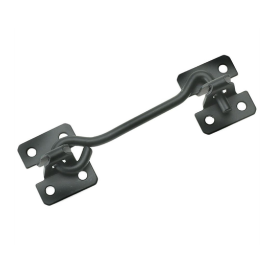 Aretro Wire Cabin Hooks, Black and Zinc Plated, 75-200mm, Weather Resistant Gate and Door Securing Hardware (Black 75mm)