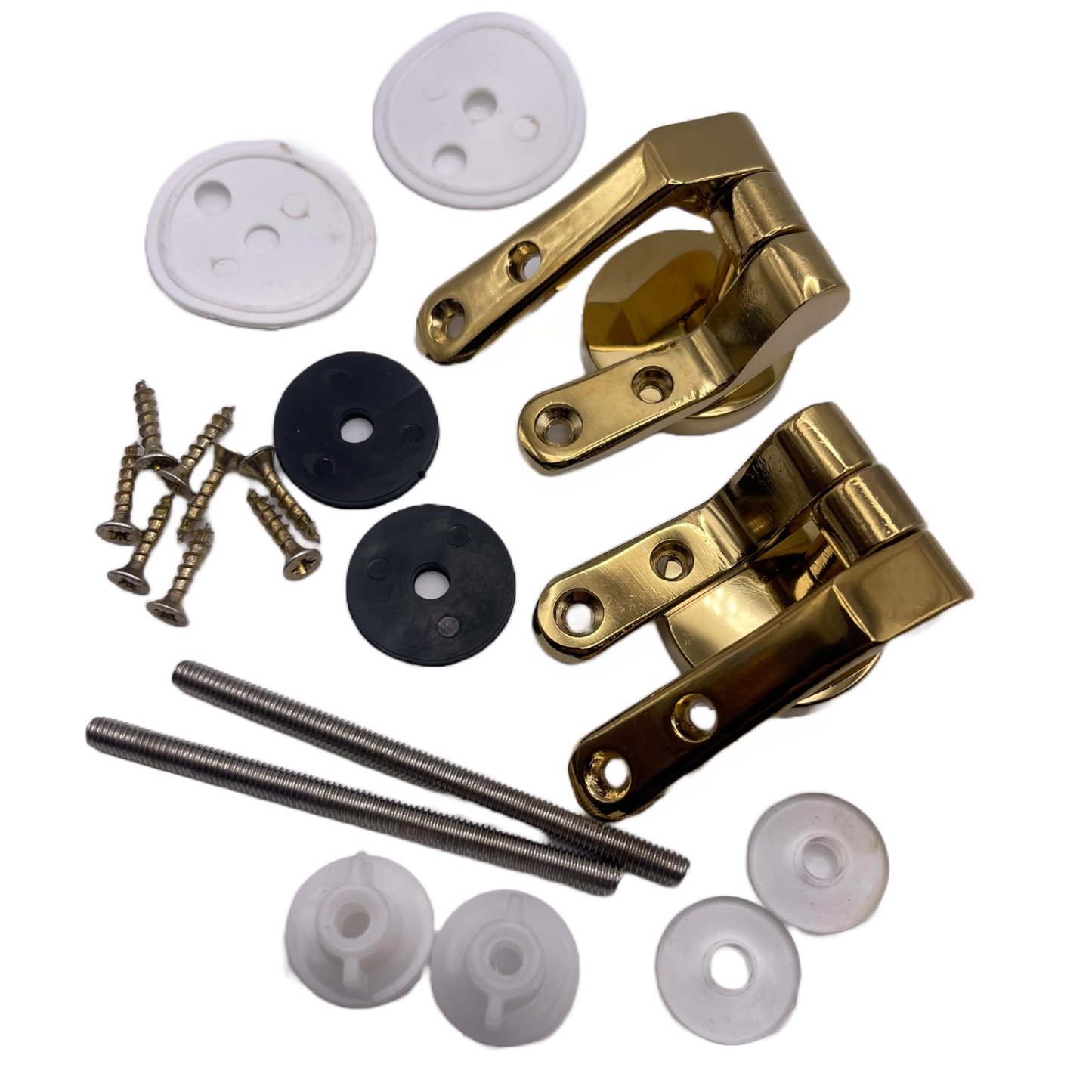 Brass Gold Effect Hinge replacement Toilet Seat Fittings Hinges for Wooden Toilet Seats