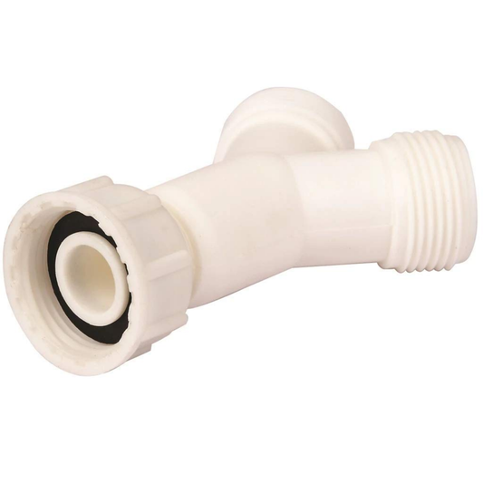 Quality Washing Machine 'Y' Piece Connector White Inlet Splitter 025623N