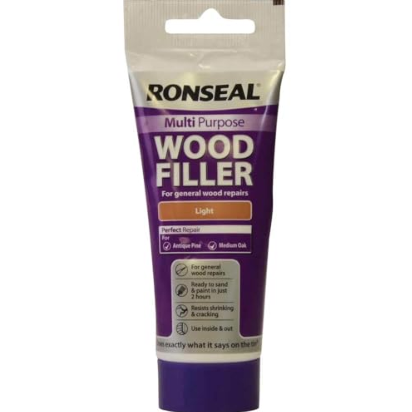 Ronseal RSLMPWFL100G 100g Multi-Purpose Wood Filler Tube - Light