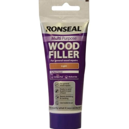 Ronseal RSLMPWFL100G 100g Multi-Purpose Wood Filler Tube - Light