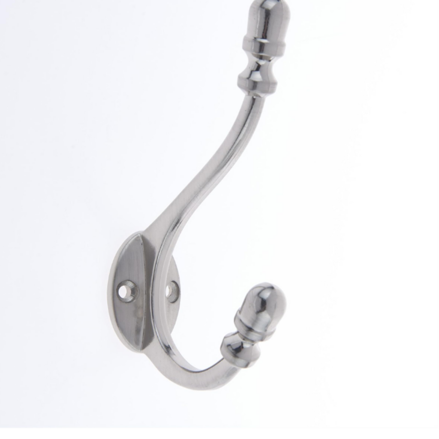 Aretro Satin Nickel Stainless Steel Look Three Prong Triple Back of Door Wall Hat Coat Robe Hanger Hook with Screws
