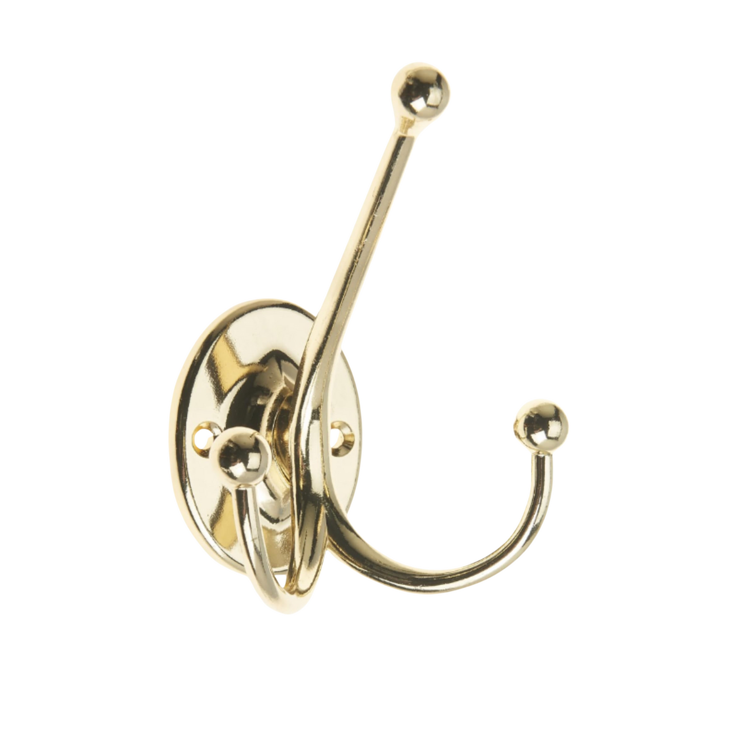 Aretro Polished Brass Gold Effect Three Prong Triple Back of Door Wall Hat Coat Robe Hanger Hook with Screws
