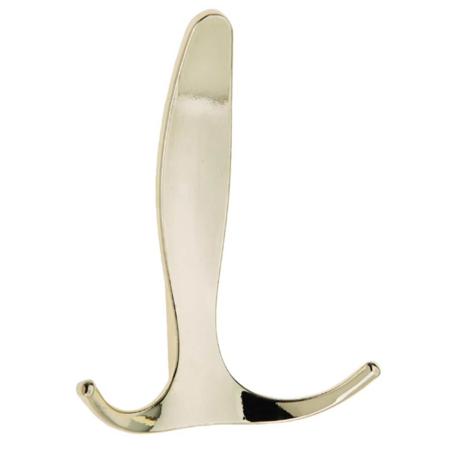 Aretro Polished Brass Gold Effect Three Prong Triple Back of Door Wall Hat Coat Robe Hanger Hook with Screws