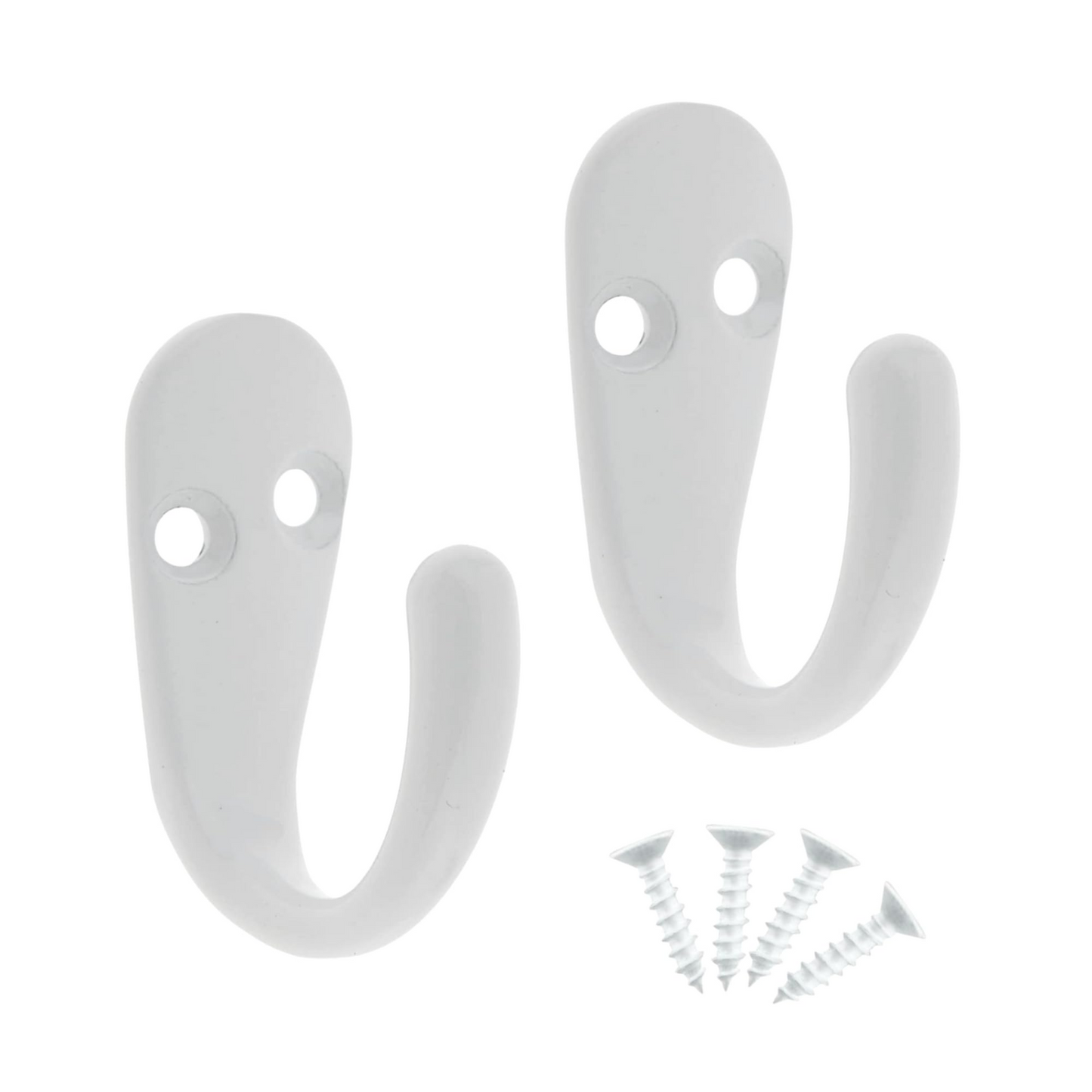 Aretro White Three Prong Triple Back of Door Wall Hat Coat Robe Hanger Hook with Screws