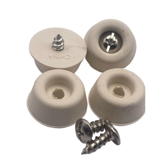 Aretro 22mm White Rubber Buffer Damper Toilet Seats Doors Drawers Floor Surface Protection Feet Pads 1 pack of 4