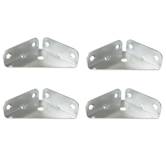 Aretro Heavy Duty 50mm 2' Triangular Zinc Plated Flanged Corner Brackets Plates Braces 16mm Depth Furniture Repair Strengthening 1 Pack of 4