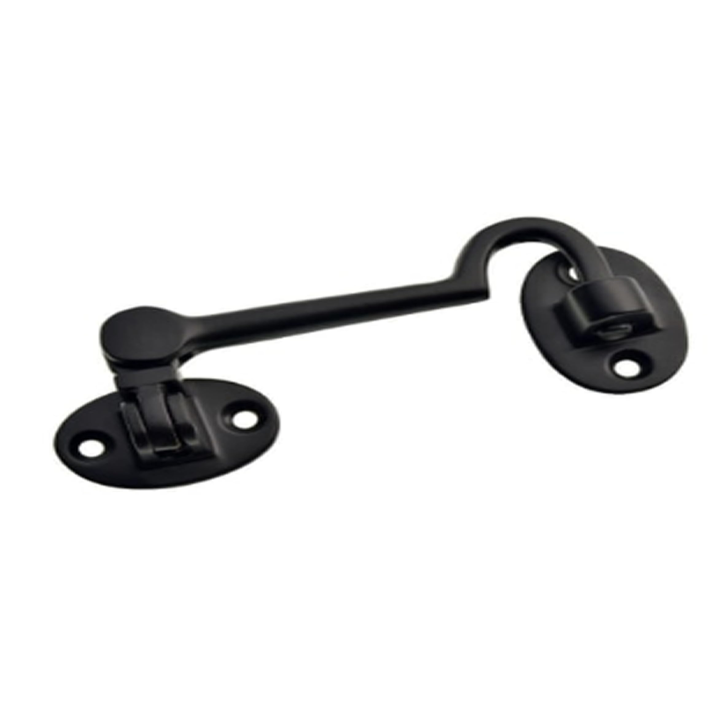Aretro 100mm Black Cabin Hook Holding Doors Open and Closed Hook & Eye Catch Gate Latch with Screws Cabinet Closet Door Window Garage Gate