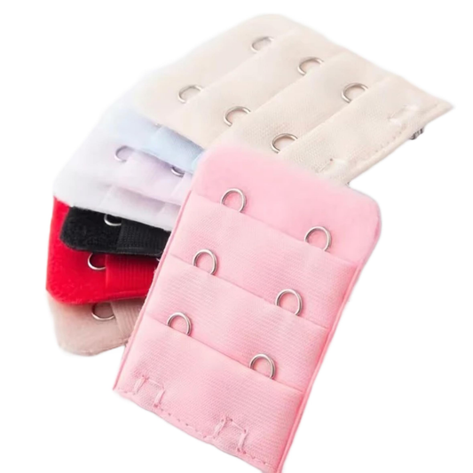10 piece Assorted Colors Women 2-Hook 3 Rows Spacing Bra Extender Strap