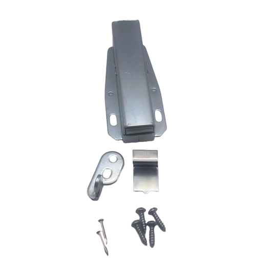 Aretro Touch Latch Attic Loft Cover Cupboard Door Catch Holder Push to Open and Close Zinc Plated 80mm with Fittings.