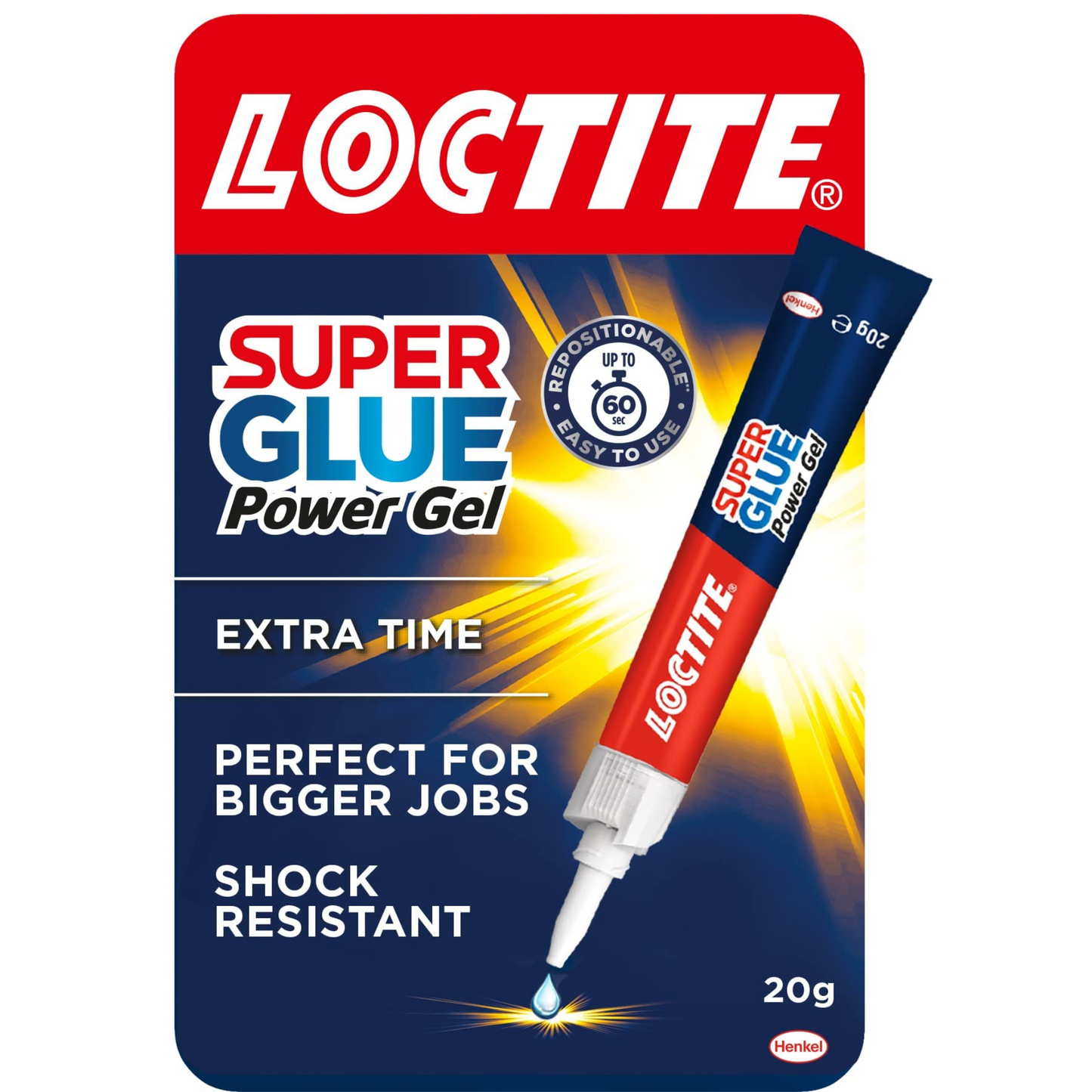 Loctite Super Glue Power Gel 20g, All Purpose Adhesive for Repairs, Super Strong Clear Glue for Various Materials, Superglue for Precise Repairs, 1 x 20g.