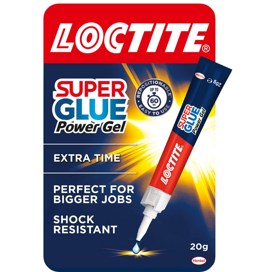 Loctite Super Glue Power Gel 20g, All Purpose Adhesive for Repairs, Super Strong Clear Glue for Various Materials, Superglue for Precise Repairs, 1 x 20g.