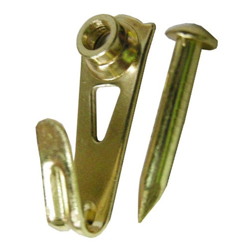 Picture Hanging Hooks Heavy Duty Small Brass Plated PK3 13kg