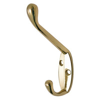 Premium Hat & Coat Hook Polished Brass PK2 HK0207B