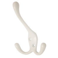 Aretro Tri Hook White Three Prong Triple Back of Door Wall Hat Coat Robe Hanger Hook with Screws 1 Pack of 1 K0701B