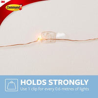 Command 17026 Decorating Clips  with Clear Strips Fairy Christmas Light hanging