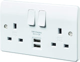 MK K2744 2 amp  2 port USB Charging Double Socket
