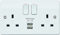 MK K2744 2 amp  2 port USB Charging Double Socket