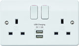 MK K2744 2 amp  2 port USB Charging Double Socket